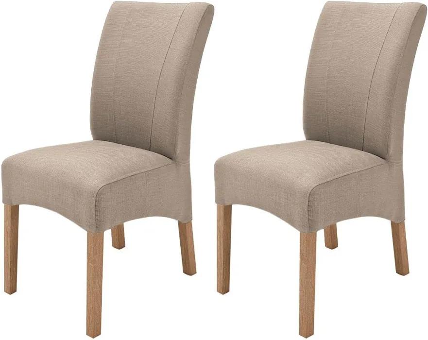 Set 2 scaune Sarpsborg III, bej/ stejar