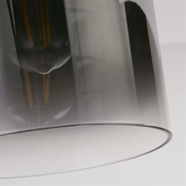 Searchlight 88911-1BK - Plafonieră de tavan SWEDEN 1xE27/60W/230V Ø22 cm negru/sticlă fumurie