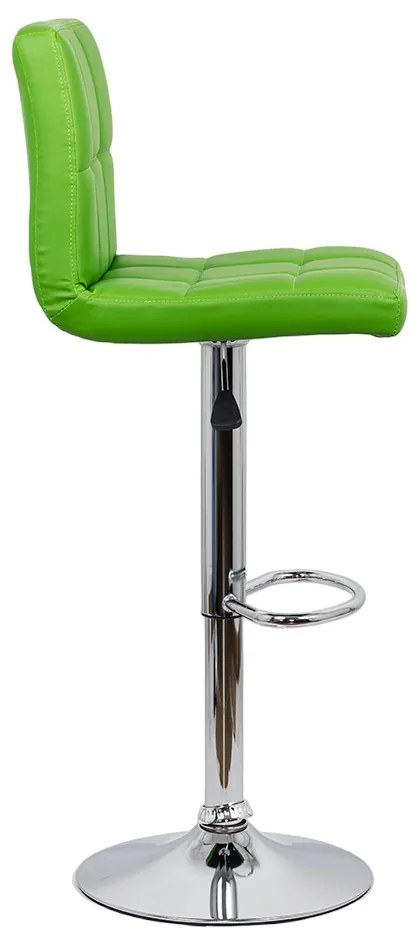 Scaun bar verde rotativ, reglabil pe inaltime, din piele sintetică ABS 191