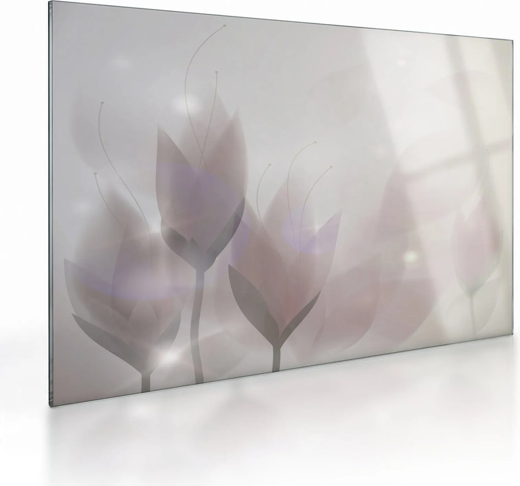 Tablou pe sticlă - Flori de crocus (70x50 cm)