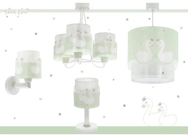 Lampă pentru copii SWEET LOVE 1xE14/40W/230V verde Dalber 61711H