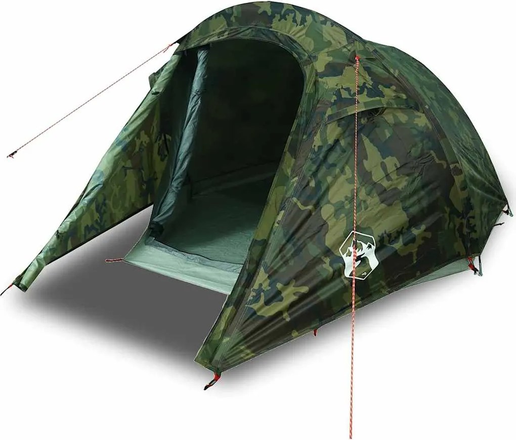 vidaXL Cort de camping tunel pentru 2 persoane, camuflaj, impermeabil