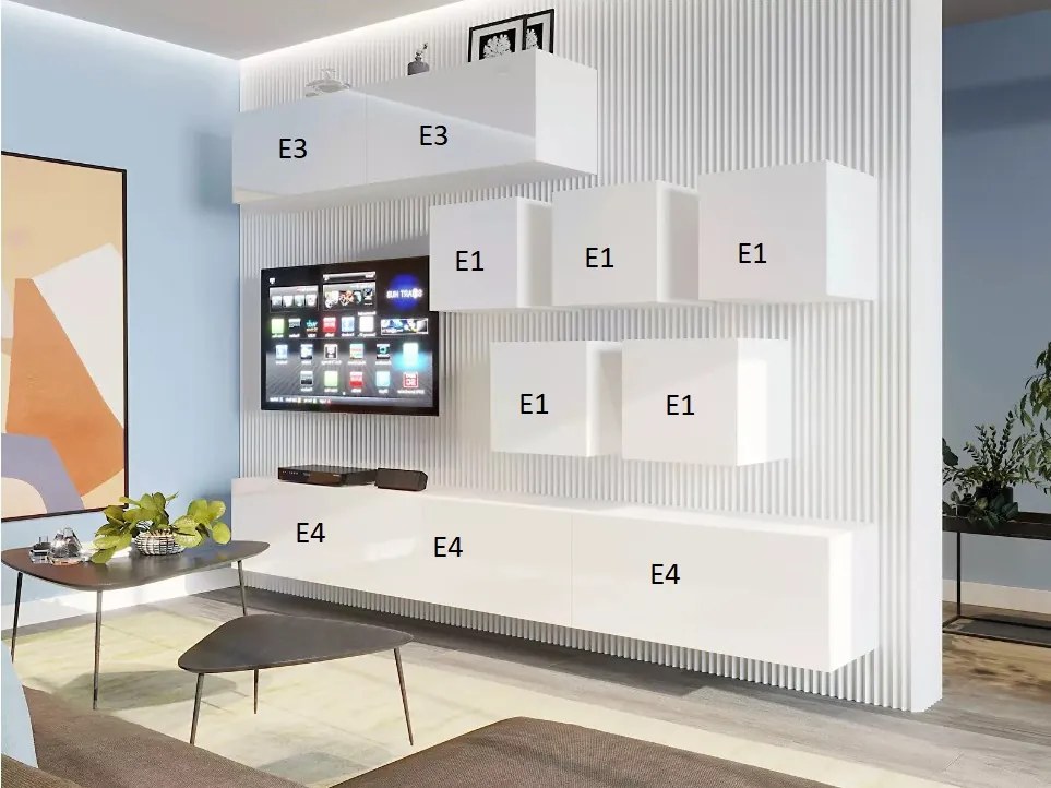 Mobilier living Berny 62 (alb + Alb lucios). 1087186