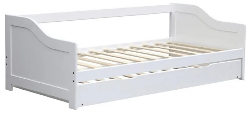 Pat cu pat suplimentar, lemn de pin / alb, 90x200, INTRO