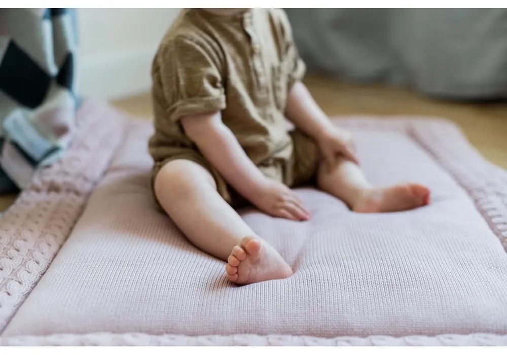 Covoraș de joacă din bumbac Kindsgut Mat, 70 x 90 cm, roz