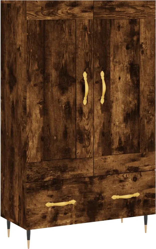 vidaXL Dulap înalt, stejar afumat, 69,5x31x115 cm, lemn prelucrat