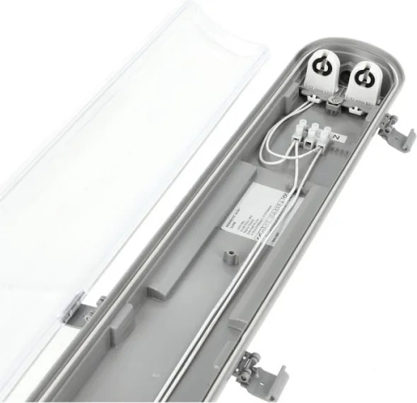 Corp de iluminat LED tehnic T8, 2x G13, 18W, 230V, 6500K, IP65, 127 cm