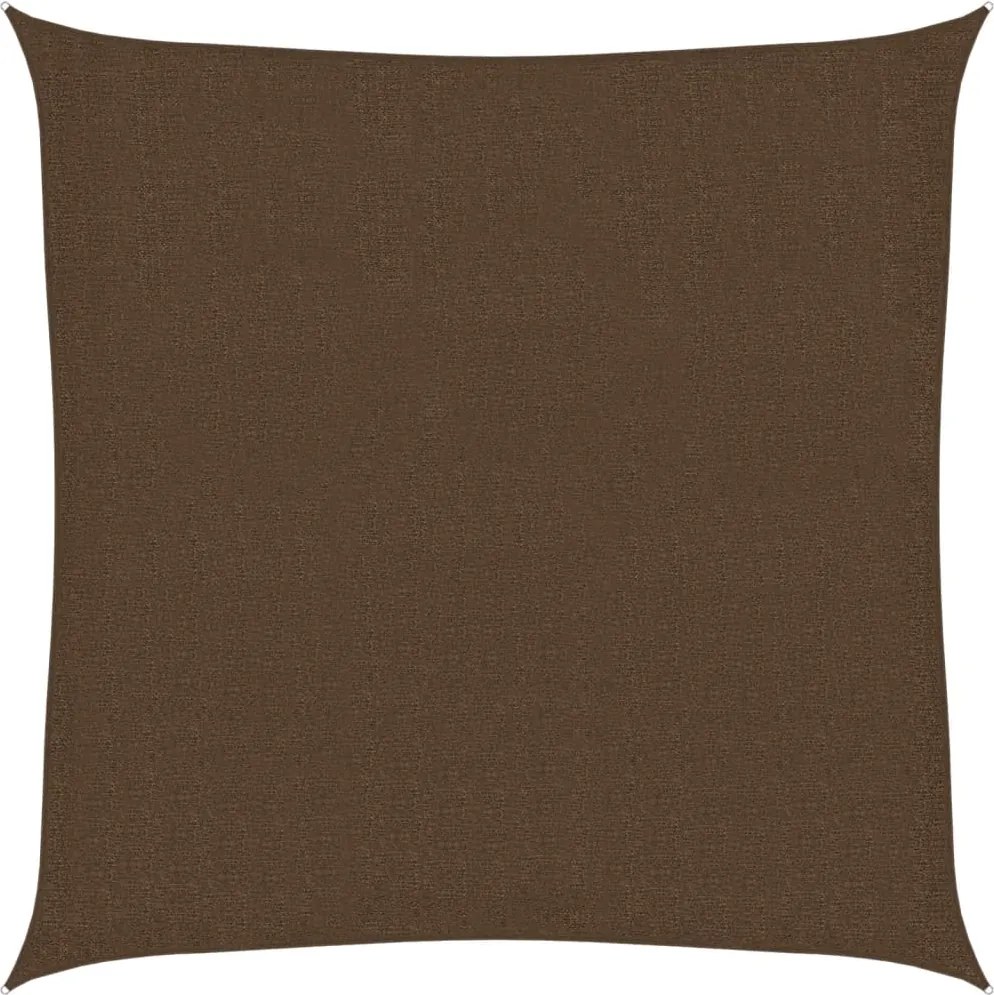 vidaXL Pânză parasolar, maro, 3 x 3 m, HDPE, 160 g/m²