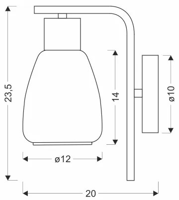Lampă de perete MOLDO 1xE27/40W/230V negru/transparent