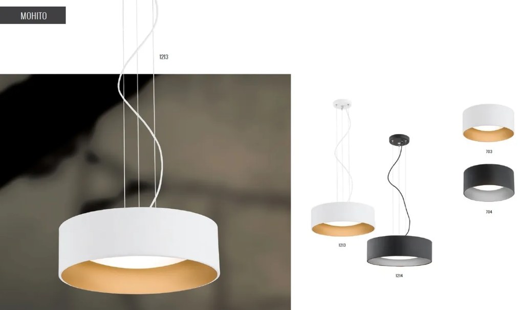 Plafoniera moderna design circular MOHITO alb/auriu