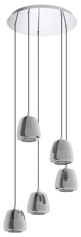 Lustră pe cablu ALBARINO 5xE27/40W/230V gri Eglo 39668
