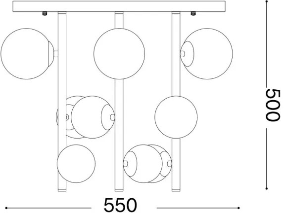 Lustră LED pe tijă Ideal Lux PERLAGE 9xG9/3W/230V auriu