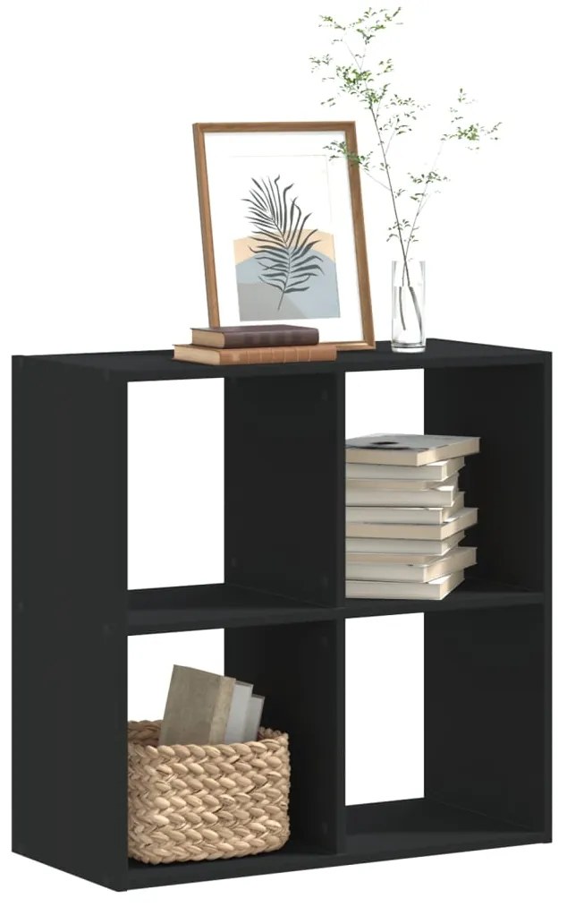 vidaXL Bibliotecă, negru, 68,5x32x68,5 cm, lemn prelucrat