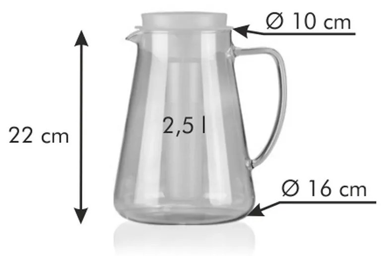 Tescoma Cană cu infuzor și răcire Teo 2,5 l,portocaliu