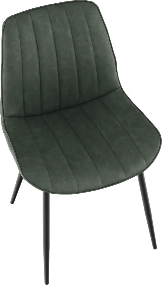 Scaun, piele ecologică verde/negru, HAZAL