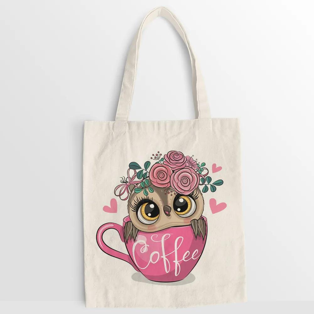 Sacosa panza Litera Pink Coffee OWL