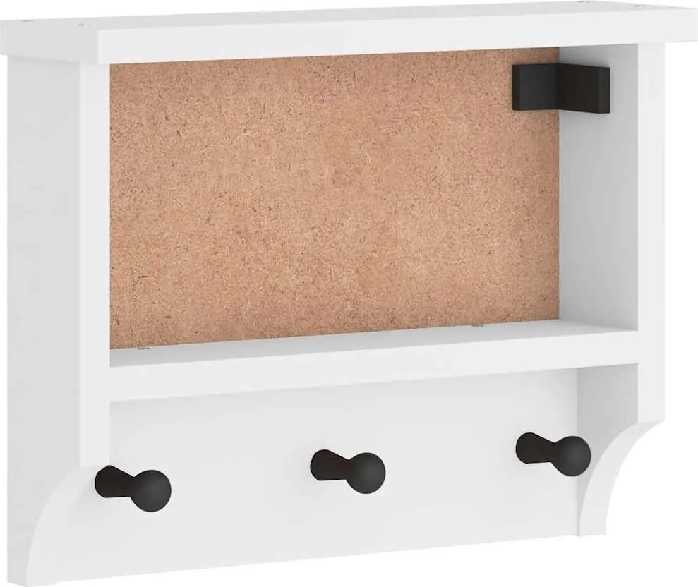 vidaXL Suport pentru haine "SANDNES" alb 45x12x35 cm lemn masiv de pin