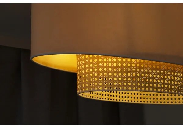 Lustră pe cablu Duolla DOUBLE OVAL RATTAN 2xE27/15W/230V crem/ratan