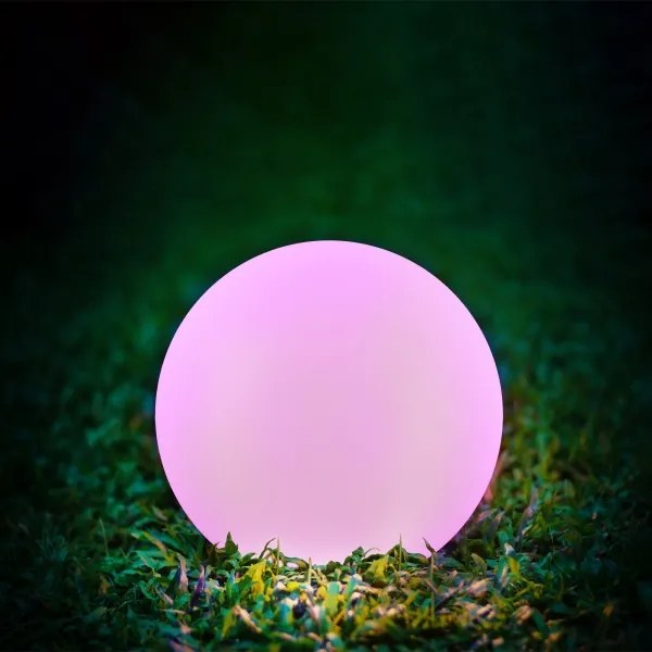 Lampă solară LED RGBW BALL 40 cm, 3,7V 1500 mAh, IP65 + DO