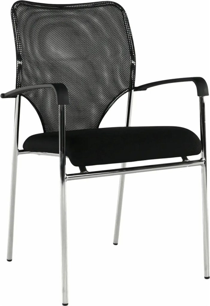 Scaun conferinta UMUT, negru/crom, plasa/metal, 54x56x82 cm