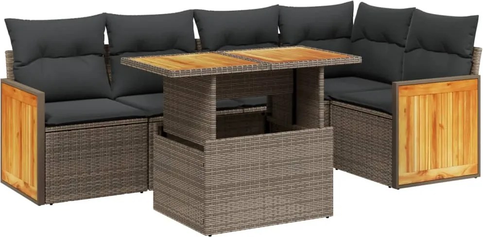 vidaXL Set canapele de grădină cu perne, 6 piese, bej, poliratan