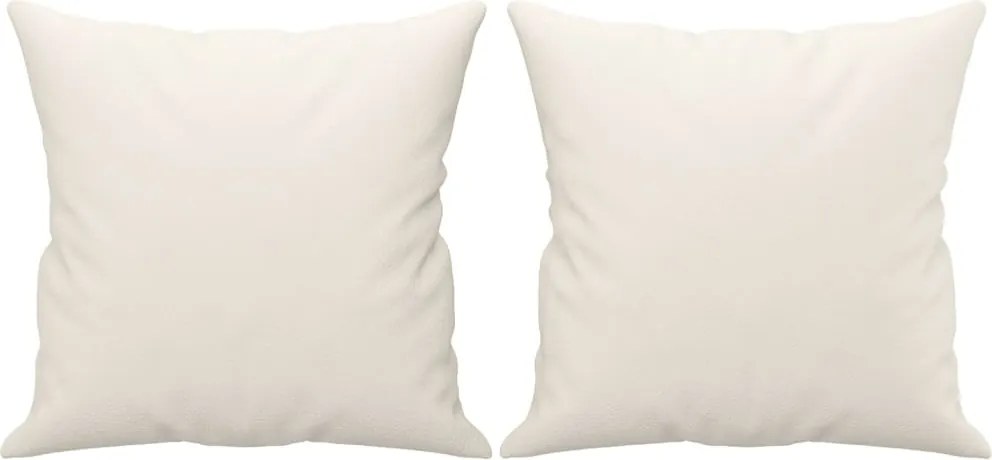 vidaXL Perne decorative, 2 buc., crem, 40x40 cm, piele ecologică