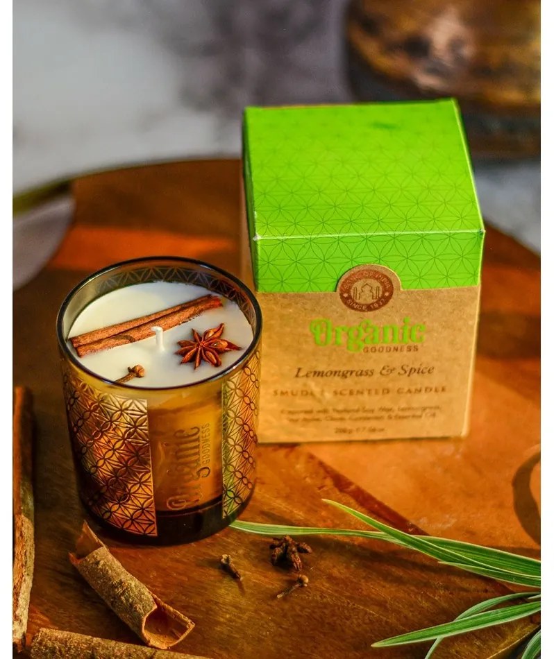 Lemongrass &amp; Spice organic 200 g în sticlă cufolie aurie