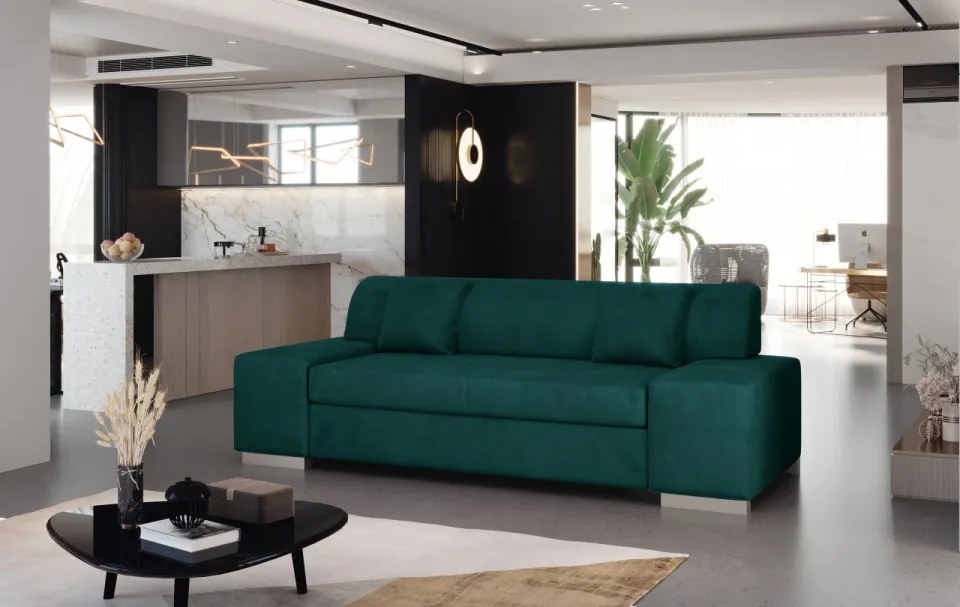 Canapea tapitata, extensibila, 210x98x90 cm, Porto 302,Eltap (Culoare: Verde / Kronos 19)