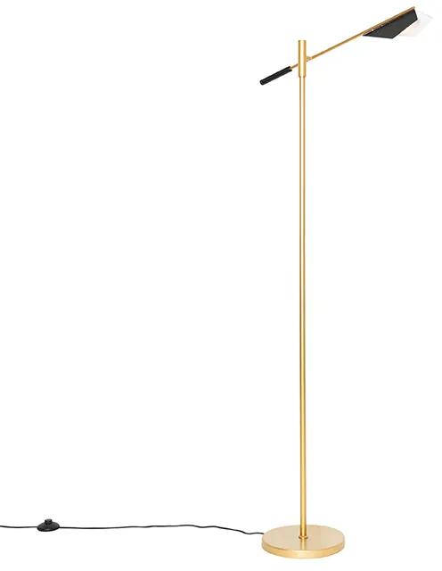 Lampă de podea de design neagră cu aur - Sinem