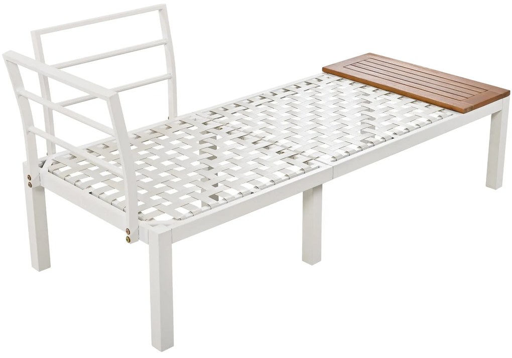 Set mobilier de grădină, cu 2x canapele de două locuri, 2x mese auxiliare, 1x masă, Bej