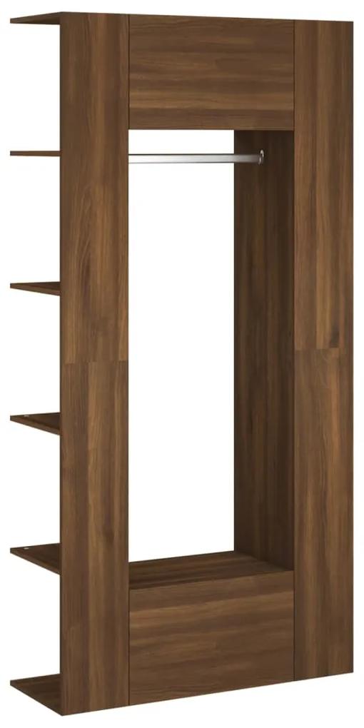 Dulapuri de hol, 2 buc., stejar maro, lemn prelucrat 2, Stejar brun, 1