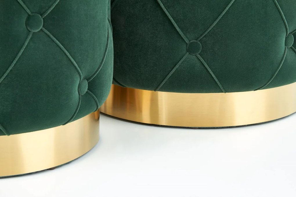 Set tabureti tapitati Polly Verde / Gold