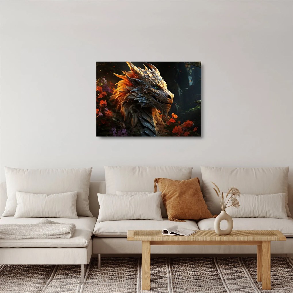 Tablou pe sticlă - Dragon (70x50 cm)