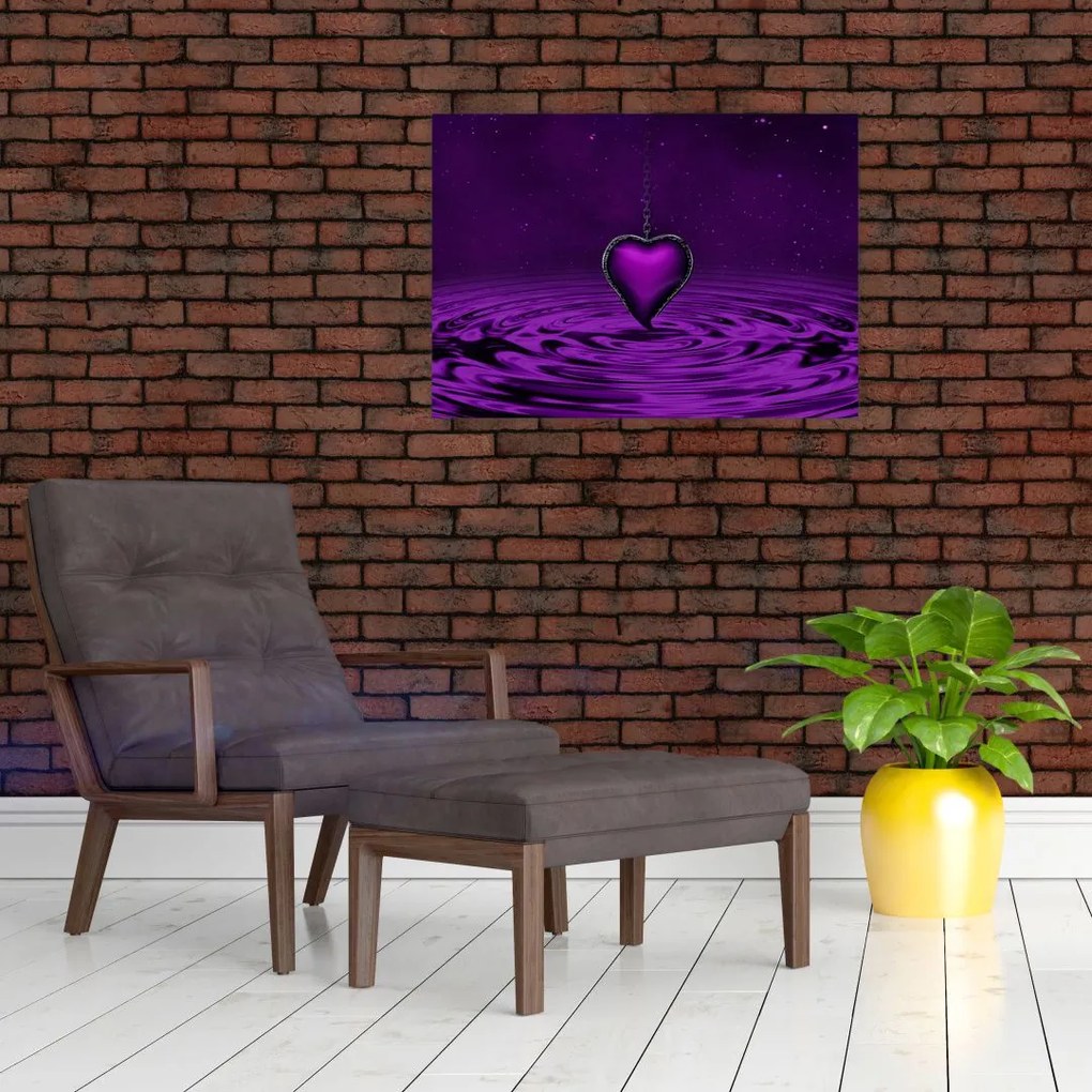 Tablou ci inima violetă (70x50 cm)