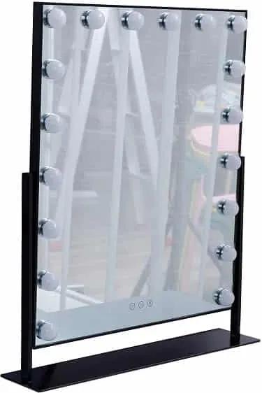 Oglindă sistem iluminare LED cu 3 culori, Senzor Tactil, rotativă, Negru
