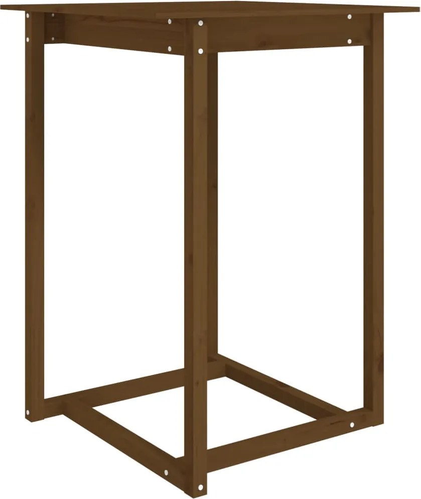 vidaXL Masă de bar, maro miere, 80x80x110 cm, lemn masiv de pin