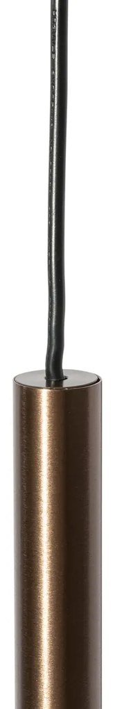 Sistem de iluminat pe șină modern cu 5 lămpi suspendate bronz închis monofazat - Iconic Frini