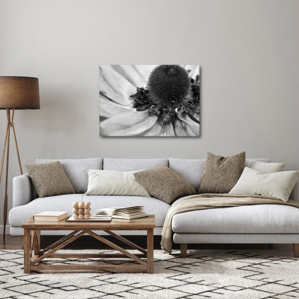 Tablou - Floare în alb-negru (70x50 cm)