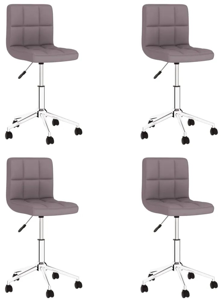 3087706 vidaXL Scaune de bucătărie pivotante, 4 buc., gri taupe, textil