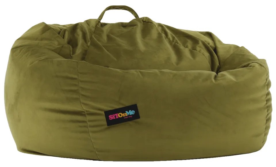Fotoliu tip sac, material textil verde măsliniu, TRIKALO