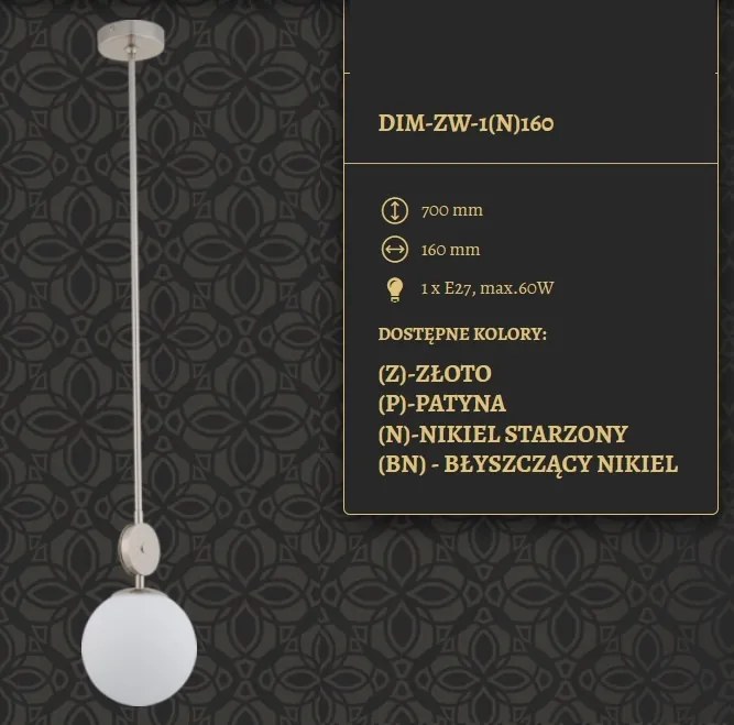 Pendul design clasic din alama DIMARO