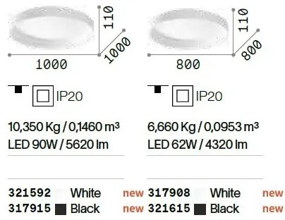 Plafoniera LED design circular Ziggy pl d80 alb