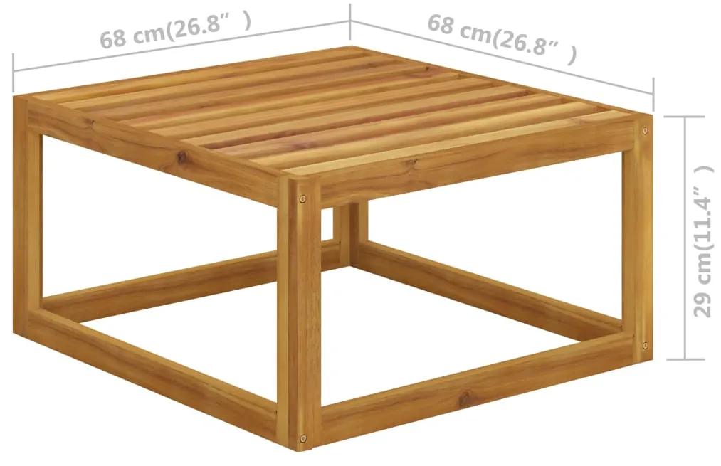 Set mobilier de gradina cu perne, 7 piese, crem,lemn masiv acacia Crem, 2x colt + 2x mijloc + fotoliu + suport pentru picioare + masa, 1
