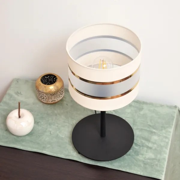 LED Lampă de masă HELEN 1xE27/15W/230V crem/neagră/aurie