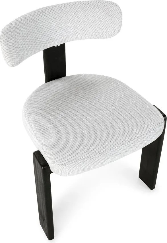 Scaune de dining negre/gri-deschis 2 buc. tapițate Nadia – MOME