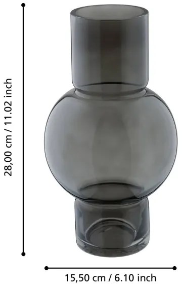 Vază din sticlă Eglo 421231 AMPITABE 28x15,5 cm negru