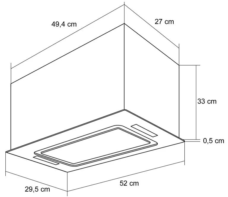Hektor, hotă de aspirare încastrată, 52 cm, 530 m³/h, LED, tactil, sticlă