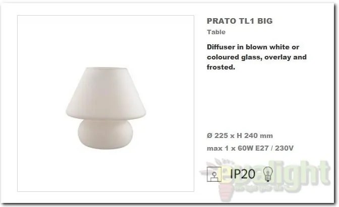 Veioza, lampa de masa PRATO TL1 BIG 074702