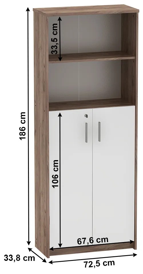 Dulap cu rafturi Hansa 2 NEW 10 (kraf dunkel + alb). 1064632