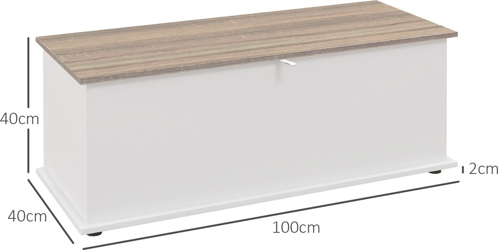 HOMCOM Bancă multifuncțională din lemn pentru dormitor și hol, alb, 100x40x40 cm | Aosom Romania